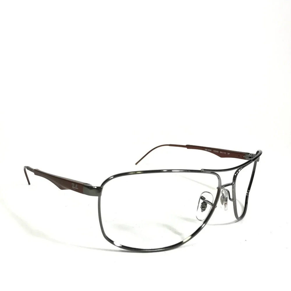 Ray-Ban Sunglasses Frames RB3506 132/83 Brown Gray Gunmetal Wire Rim 64-13-120